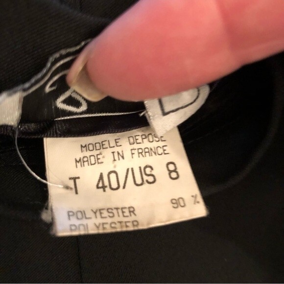 VINTAGE SIGNE PARIS 8 BLACK HIGH WAISTED SIDE ZIP FORMAL DRESS TAPERED PANTS - Picture 9 of 10